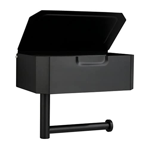 Ozgkee Portarrollos de papel higiénico 2 en 1 negro Cover