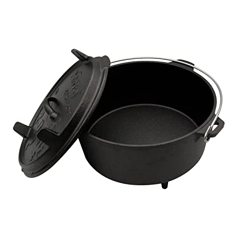 Dutch Oven 8 Quart Cast Iron Dutch Oven with Lid for Outdoors and Indoor Use Pre-Seasoned Camping Cookware Pot with Lid Large Dutch Oven for Frying Griddling Stewing