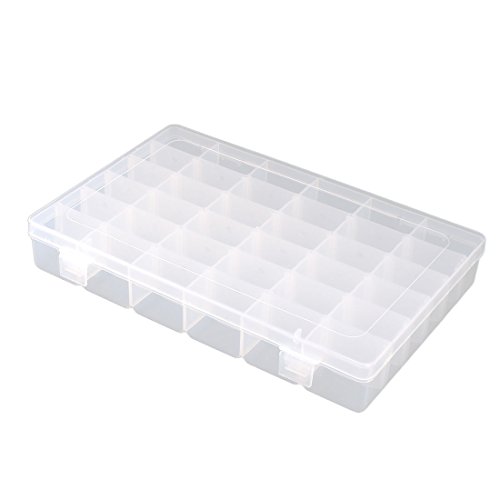 uxcell Plastic Household 36 Compartments Jewelry Earring Bead Container Storage Case Clear