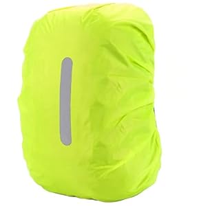 PINEPAN Regenhülle für Rucksäcke mit reflektierenden Streifen wasserdichte Regenhülle Schultasche Reflektor Rucksackhülle Fluoreszierende grün 20L