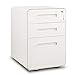 M&W 3 Drawer Mobile File Cabinet, Metal Locking Letter Filing Cabinet