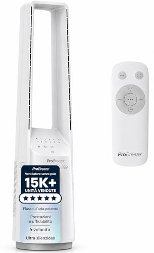 Pro Breeze OmniAir Ventilatore a torre silenzioso senza pale da
