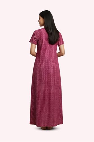 Image of NIHSAMAH Cotton Nighty for Women - Printed Stylish Night Gown, Comfortable Sleepwear Long Nightwear, Maxi