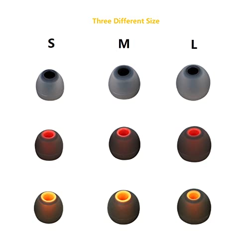 Image of Earbud Silicone Ear Tips Earbuds Replacement Ear Tips Gels Bud for Popular in-Ear Headphones Other Inner Hole from 3.8mm - 5.1mm Earphones 9 Pairs S /M /L