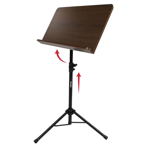 Gator Frameworks Wooden Sheet Music Stand Designed for Soloists and Recital Performers with Tripod Base, Cherry Wood Bookplate (GFW-MUS-4000)