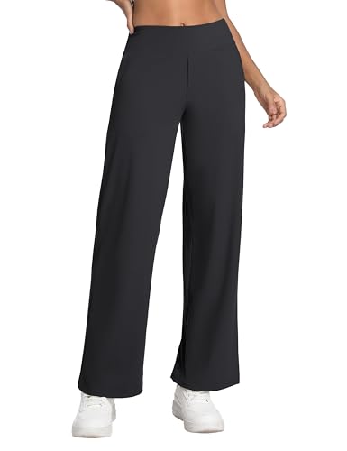 Image of BUBBLELIME Women High Waist Wide Legs Yoga Pants Loose Sweatpants Pockets | 29 inch /31 inch /33 inch /35 inch /37 inchInseam,2 Styles / Dress /Basic,Lounge,Comfy,Stretch Casual Work