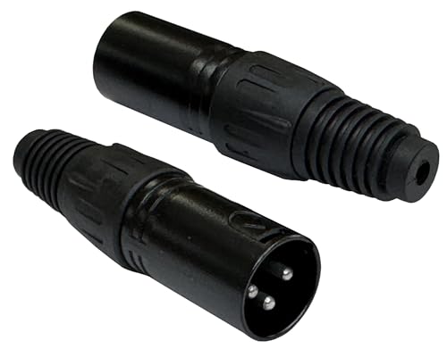 Beetronic Black 3 Pin XLR Male Connector Plug Audio Microphone 3 Pole In Line (2)