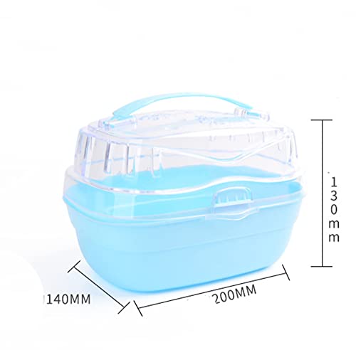 Portable Carrier Hamster Carry Case Cage with Water Bottle Travel&Outdoor for Hamster Small Animals (Blue) - Thumbnail 4