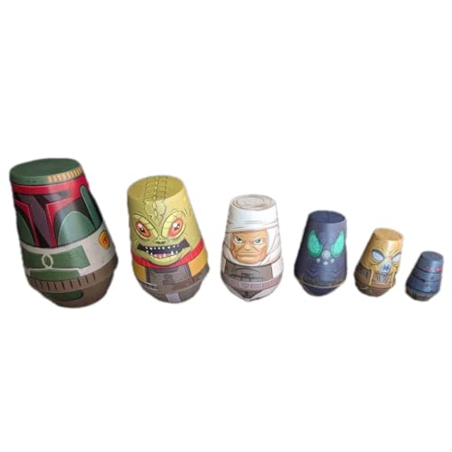 Theme Park Gift - Bounty Hunter Nesting Dolls Set, Collectible Figures, Boba Fett Bossk Dengar 4-LOM Zuckuss IG-88,