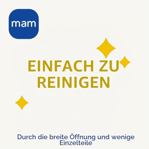 MAM Glasflasche, 2-4 Monate, 260 ml, mit Sauger 2 mit mittlerem Durchfluss aus Silikon, leicht zu reinigen, Blau, 1 Stück – Ansicht 5