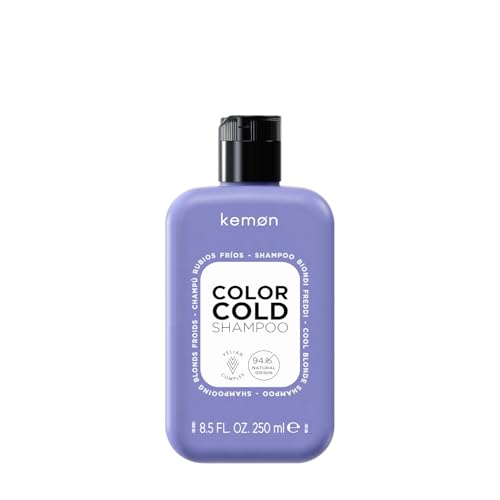 Kemon - Color Cold Shampoo Per Capelli Colorati, Decolorati O Mechati, Adatto Ai Biondi Freddi, Effetto Anti-Giallo, Ideale Per Un Colore Uniforme E Naturale, 250 ml