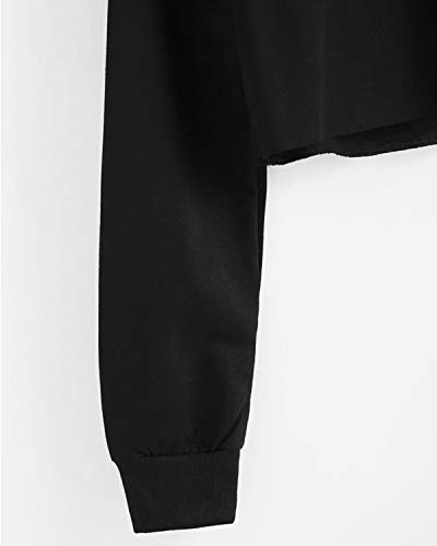 EAST KNITTING Girls Funny Letter Print Crop Tops Big Kids Round Neck Long Sleeve Tops4