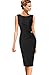 VFSHOW Womens Black and White Striped Print Elegant Ruched Cocktail Party Work Business Office Bodycon Pencil Sheath Dress 5277 BLK XS