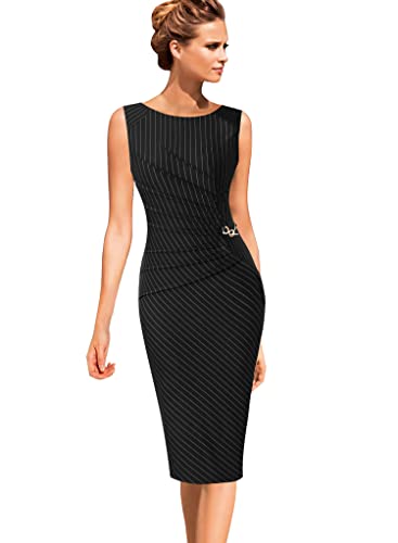 VFSHOW Womens Elegant Ruched Work Business Office Cocktail Party Sheath Dress2