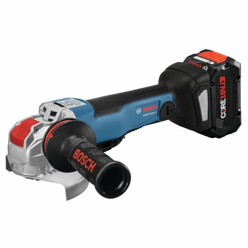 Image of Bosch GWX18V-50PCB14 18V X-LOCK Brushless Connected-Ready 4-1 /2 In. - 5 In. Angle Grinder with No Lock-On Paddle Switch Kit and (1) CORE18V 8 Ah High Power Battery