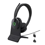 Yealink BH74 ANC Bluetooth Headset with Microphone for Hybrid Work, Microsoft Teams Premium Open Office Certified Headsets with 6-mics Active Noise Cancellation, Zoom Certified, 65H, Charging Stand