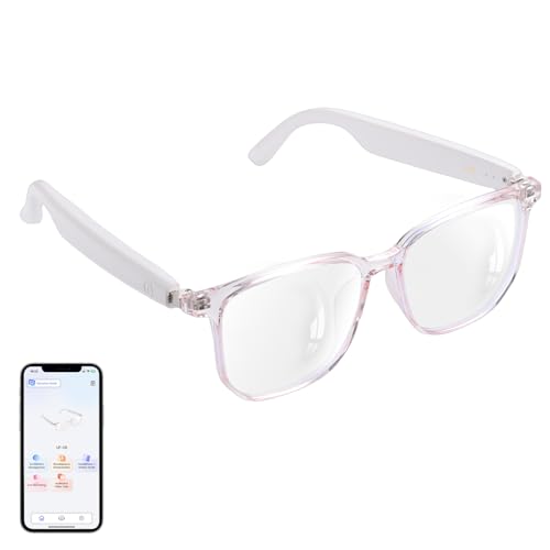 AI Smart Glasses for Women, Support 160+ Languages Real-Time Translation/ Live Recording/ AI Call Bluetooth translator, Video & Voice Call, Powered By GPT, Translation Glasses for Work, Travel & Study by padom - Used condition - US$16.20