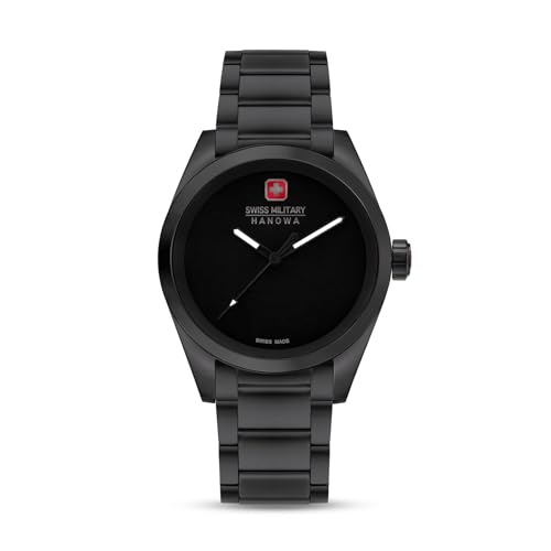 Swiss Military Hanowa SMWGG0003530   Reloj de Pulsera para Hombre (Cuarzo y Cristal de Zafiro Oscuro), Color Negro, Negro, Pulsera