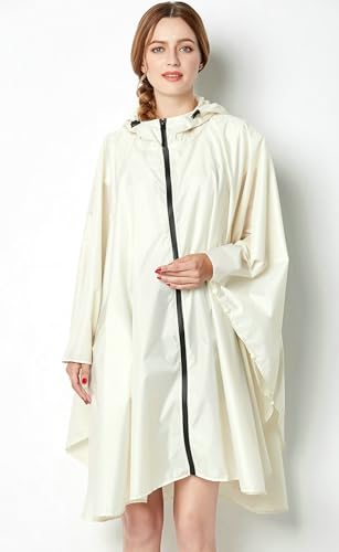 Poncho de lluvia de mujer con capucha versátil y material reutilizable 3