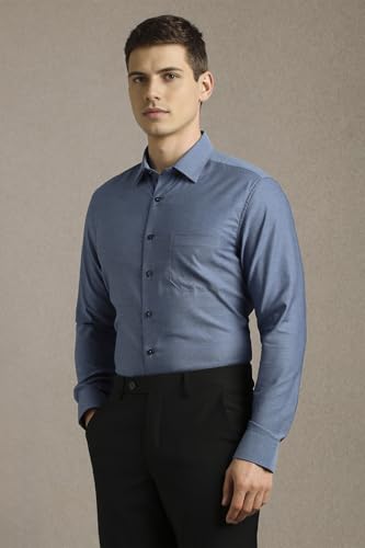 Image of Louis Philippe Men's Slim Fit Easy to Iron Everyday wear Premium Cotton Full Sleeve Solid Formal Shirt