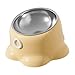 Bothyi Tilted Cat Feeder Bowl Stainless Steel Pet Bowl Bedroom Nonslip Garage Home Travel Food Dispenser Feeding Dish for Pets Puppy, Yellow