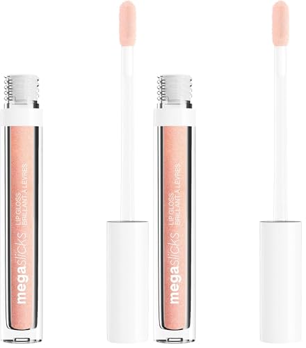 Image of Wet n wild Mega Slicks Lip Gloss | Long Lasting | Hyaluronic Acid | High Shine | Champagne Please Paraben & Cruelty Free-0.63 Ounces (Pack of 2)