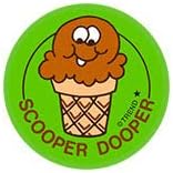 Pegatinas retro apestosas con aroma a chocolate de Scooper DooperChocolate de Trend paquete de 24  Auténticos diseños de los años 80