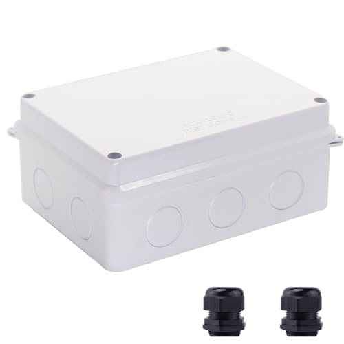 LuSumtly Junction Box Dustproof Waterproof IP65 ABS Plastic Electrical Boxes, Indoor & Outdoor Electrical Power Cord Enclosure Universal Project Box DIY Case White 5.9 x 4.3 x 2.8 inch(150x110x70mm)