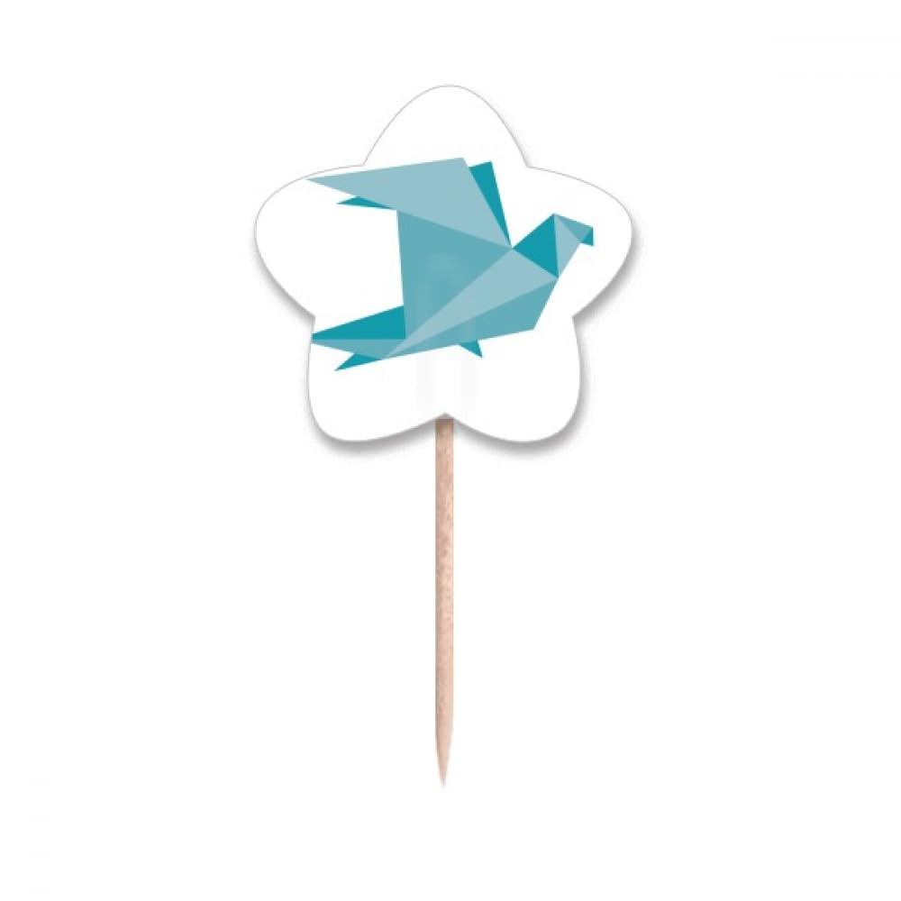 Pique cupcake pigeon et cure-dents drapeaux étoile au design origa géométrique