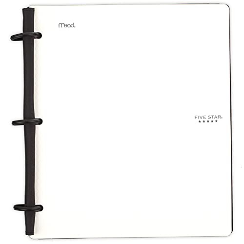 Five Star Flex Hybrid NoteBinder, 1 Inch Binder with Tabs, Notebook and 3 Ring Binder All-in-One, White (72512)