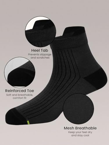 Image of Freecultr Ankle Socks | Breathable Bamboo Fibre | Odour Resistant | Thermo Regulated | Moisture Wicking | Anti-Slip Y-Heel | Soft & Comfortable Assorted Combos