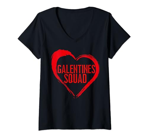 Womens Galentines Squad Favorite Friend Single Bestie Valentines V-Neck T-Shirt