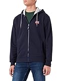  GANT D1. Retro Logo Full Zip Hoodie Sudadera con Capucha, Azul Noche, S para Hombre
