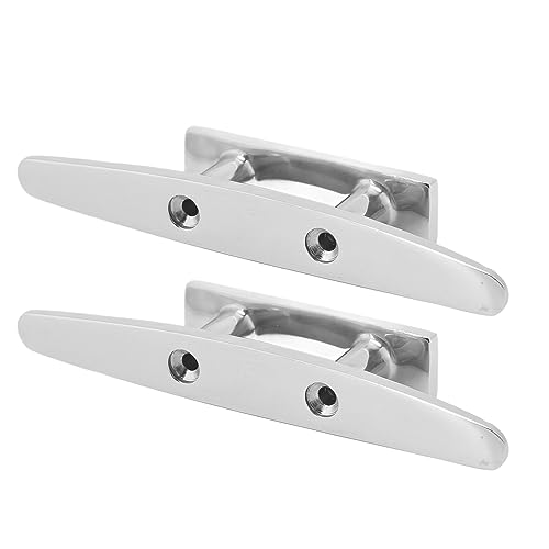 Hulex Supplies 2PCs Boat Cleat Open Base 5in, Universal Fit Dock Cleat for Watercraft Boat Yacht Kayak Jet Ski, 316 Stainless Steel Deck Cleat with Mirror Polishing, Heavy Duty Rust Mar