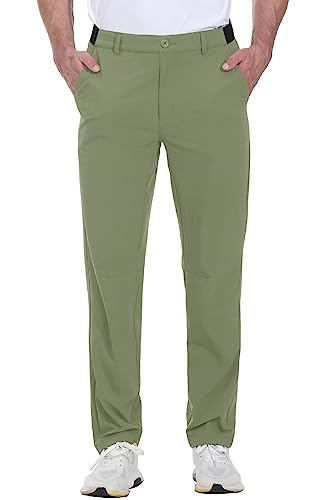 Rdruko Men's Golf Pants Stretch Quick Dry Work Casual Dress Slacks Relaxed Fit With Pockets(Green,Us 30) #TOP1