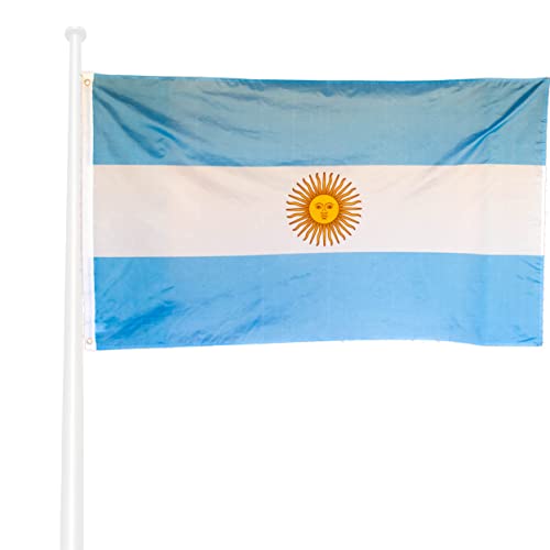KliKil Bandera Argentina 90x150cm - Tela exterior resistente a la intemperie 150x90cm con 2 ojales metálicos. Argentina Bandera decoraciones de jardín Cover