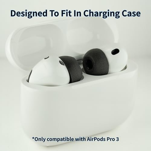 Image of Comply TrueGrip | Premium Memory Foam Replacement Earbud Tips for Apple AirPods Pro Gen 3 | Long Lasting Comfort, Secure Fit, Superior Noise Isolation| Black (Medium) (3 Pairs)