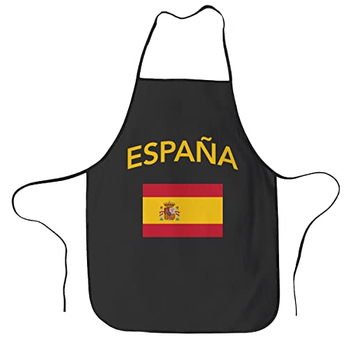 Delantales Bandera España, Chef Delantal Poliester Cocina Delantal Durable Delantal De Barbacoa Para Cocinar,Jardinería,Hornear