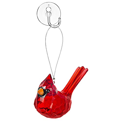Mms Gifts Memorial Cardinal Ornament Gift Red Bird Hanging Crystal Window Decor, Sign Of A Visitor From Heaven Plus Suction Cup (1),3.5 #TOP7