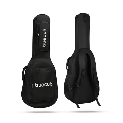 Image of True Cult Acoustic Guitar Bag /Cover with Foam Padding (Black) Strong and Durable for Multiple Sizes and Shapes Folk /Classical Guitars 38 inch, 39 inch, 40 inch, 41 inch (Black)