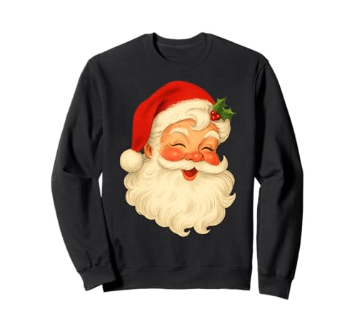 Vintage Christmas Santa Claus Face Old Fashioned Xmas 2025 Sweatshirt