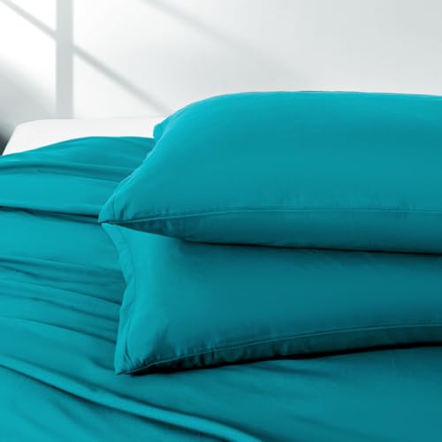 Image of Queen Size Zipper Pillow Cases Set of 2,Freshwater Blue,20x30 Inches | Soft Comfortable, Not Shrink, Breathable Luxury