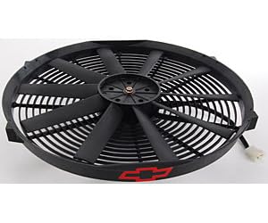 Image of Proform 141-646 16 inch 7 Amp 2,100 CFM Reversible Electric Fan Kit with Red Chevrolet Bowtie Logo