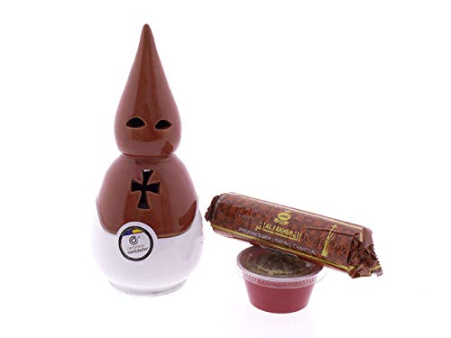 CERÁMICA RAMBLEÑA | Incensario nazareno Blanco-Rojo | Incensarios religiosos | Incensarios de Barro | Incensarios Originales | Incensario Semana Santa | 9x9x19 cm | Accesorios INCLUIDOS