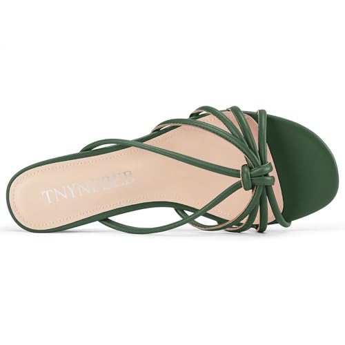 Image of TNYNFBEB Womens Sandals Mules Low Kitten Heel Open Toe Shoes Slip-on Slingback Prom Party Dress Summer 1.4 Inches Heels