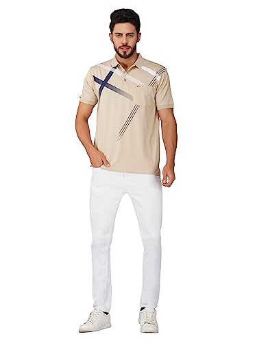 Image of PRORIDERS Half Sleeve Cotton Lycra Regular Fit Men's Polo with Snap Button and Pocket for Casual wear T-Shirt