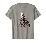 Wolf Howling at the Moon on a Bicycle T-Shirt - Ironic Tee T-Shirt