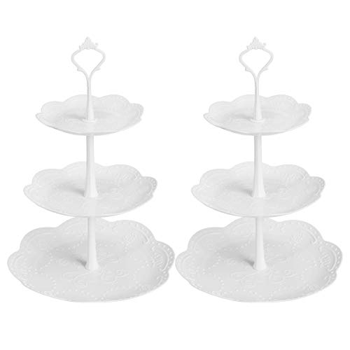Plastic Cupcake Stands, 3 Tier Cupcake Stand, Dessert Tower Tray for Tea Party
