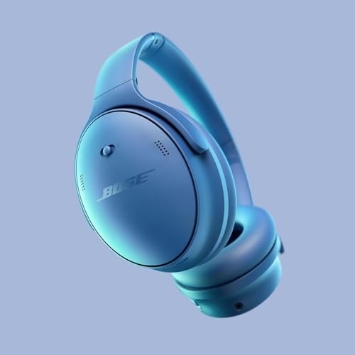 Image of Bose QuietComfort Headphones - Wireless Bluetooth Headphones, Active Over Ear Noise Cancelling and Mic, Deep Bass Bundle + Desktop Headphone Stand + Green Extreme Dual Wall Charger (Blue Dusk)