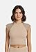 Guess Womens Eco Millie Seamless Lace Sweater Top, Foamy Taupe, Large